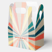 Kleurrijke Retro Rainbow Sunburst Weddenschap Bedankdoosjes (Geopend)