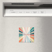 Kleurrijke Retro Rainbow Sunburst Weddenschap Magneet (Insitu (Vaatwasser))