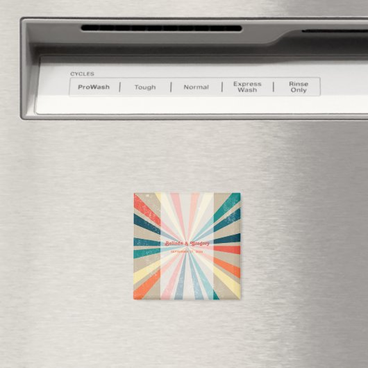 Kleurrijke Retro Rainbow Sunburst Weddenschap Magneet (Insitu (Vaatwasser))