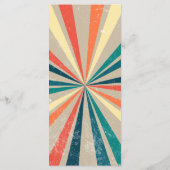 Kleurrijke Retro Rainbow Sunburst Weddenschap Menu (Achterkant)