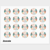 Kleurrijke Retro Rainbow Sunburst Weddenschap Ronde Sticker (Vel)