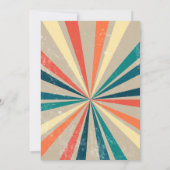 Kleurrijke Retro Rainbow Sunburst Weddenschap Save The Date (Achterkant)