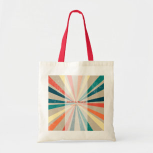 Kleurrijke Retro Rainbow Sunburst Weddenschap Tote Bag
