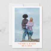 Kleurrijke Retro Schattigee Heldere  Fotobruiloft Save The Date (Achterkant)