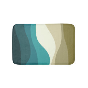 Kleurrijke retro-stijl golft decoratie badmat