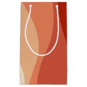 Kleurrijke retro-stijl golft decoratie klein cadeauzakje (Voorkant)