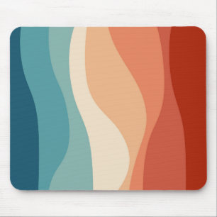 Kleurrijke retro-stijl golft decoratie muismat
