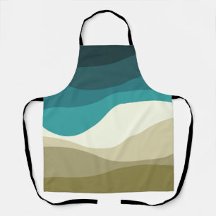 Kleurrijke retro-stijl golft decoratie schort