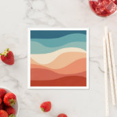 Kleurrijke retro-stijl golft decoratie servet (Insitu)