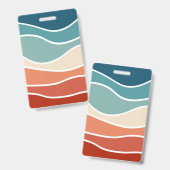 Kleurrijke retro stijl golven badge (Voor- en achterkant)