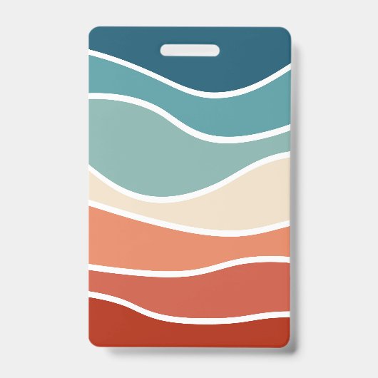 Kleurrijke retro stijl golven badge (Voorzijde)