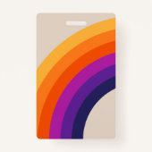 Kleurrijke retro stijl regenboog kunst badge (Achterkant)