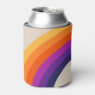 Kleurrijke retro stijl regenboog kunst blikjeskoeler
