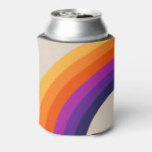 Kleurrijke retro stijl regenboog kunst blikjeskoeler (Blikje Achterkant)