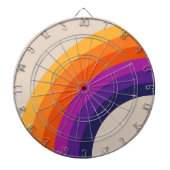 Kleurrijke retro stijl regenboog kunst dartbord (Voorkant)