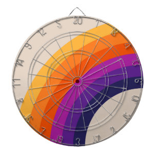 Kleurrijke retro stijl regenboog kunst dartbord