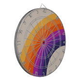 Kleurrijke retro stijl regenboog kunst dartbord (Voorkant Links)