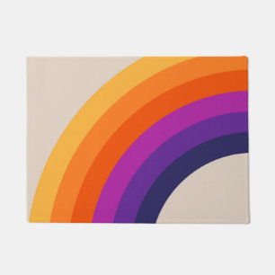 Kleurrijke retro stijl regenboog kunst deurmat