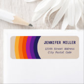 Kleurrijke retro stijl regenboog kunst etiket (Insitu)