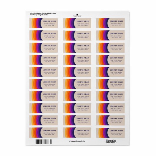 Kleurrijke retro stijl regenboog kunst etiket (Full Sheet)