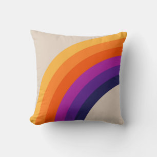Kleurrijke retro stijl regenboog kunst kussen