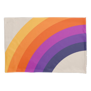 Kleurrijke retro stijl regenboog kunst kussensloop