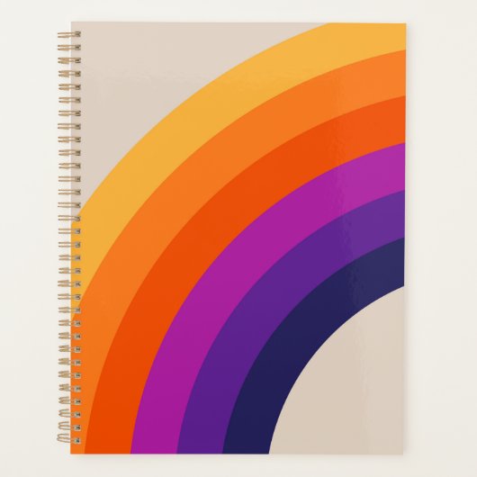 Kleurrijke retro stijl regenboog kunst planner (Voorkant)