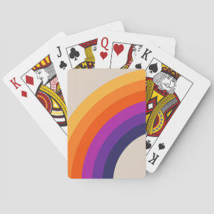 Kleurrijke retro stijl regenboog kunst pokerkaarten
