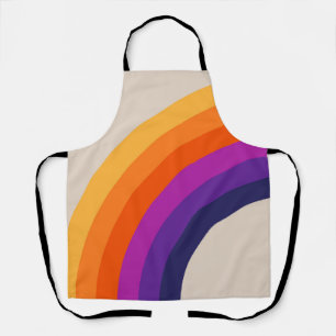 Kleurrijke retro stijl regenboog kunst schort