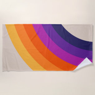 Kleurrijke retro stijl regenboog kunst strandlaken