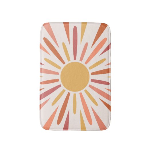 Kleurrijke retro stijl zonneschijn ontwerp badmat (Voorkant Verticaal)