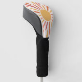 Kleurrijke retro stijl zonneschijn ontwerp golfheadcover (Schuin)