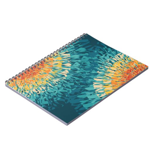 Kleurrijke retro-stijl zonnevlam notitieboek (Linkerzijde)