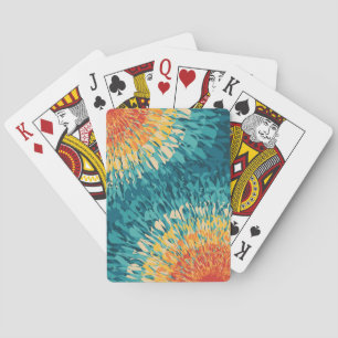 Kleurrijke retro-stijl zonnevlam pokerkaarten
