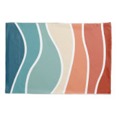 Kleurrijke retro-stijlgolven kussensloop (Achterkant)