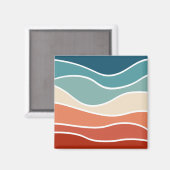 Kleurrijke retro-stijlgolven magneet (Voorkant / Achterkant)