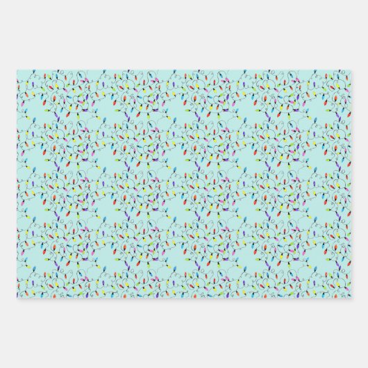 Kleurrijke retro string lichten inpakpapier vel (Voorkant)