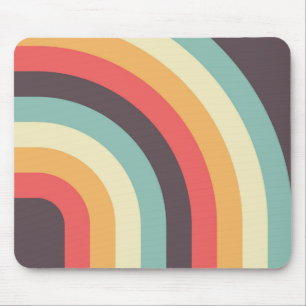Kleurrijke Retro Stripe - 70, 80-inch Design Muism Muismat