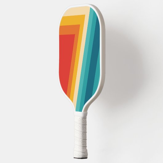Kleurrijke Retro Stripe - 70, 80 Pickleball Paddle (Links)