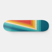 Kleurrijke Retro Stripe - 70, 80 Skateboard (Horizontaal)
