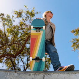 Kleurrijke Retro Stripe - 70, 80 Skateboard