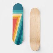 Kleurrijke Retro Stripe - 70, 80 Skateboard (Voorkant)