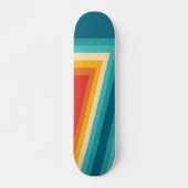 Kleurrijke Retro Stripe - 70, 80 Skateboard (Voorkant)