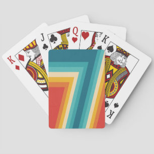 Kleurrijke Retro Stripes - 70s 80s ontwerp Pokerkaarten