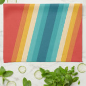 Kleurrijke Retro Stripes -   70s 80s ontwerp Theedoek (Gevouwen)