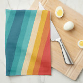 Kleurrijke Retro Stripes -   70s 80s ontwerp Theedoek (Quarter Fold)