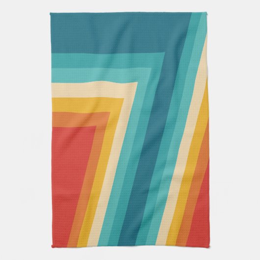 Kleurrijke Retro Stripes -   70s 80s ontwerp Theedoek (Verticaal)