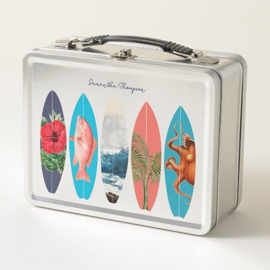 Kleurrijke Retro Surfboards Patroon Aangepaste naa (Voorkant)