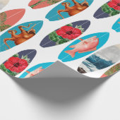 Kleurrijke Retro Surfboards Patroon Cadeaupapier (Hoek)