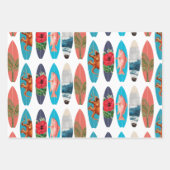 Kleurrijke Retro Surfboards Patroon Inpakpapier Vel (Voorkant 3)